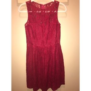 Red lace dress